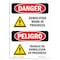 Signmission Safety Sign, OSHA Danger, 7" Height, Demolition Work In Progress Bilingual Spanish OS-DS-D-57-VS-1117 - alternate 1